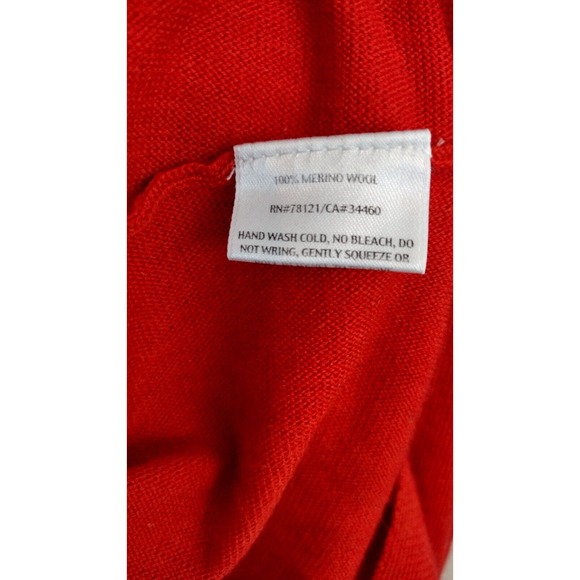 Eileen Fisher Sweater Women XS Red Hi Lo Minimalist Merino Wool Oversized Top - Picture 4 of 6